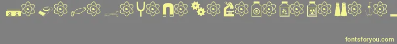 science Font – Yellow Fonts on Gray Background