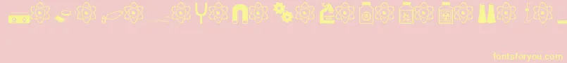 science Font – Yellow Fonts on Pink Background