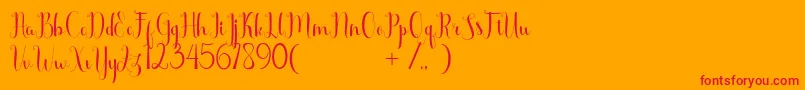 Scooter Free Font – Red Fonts on Orange Background