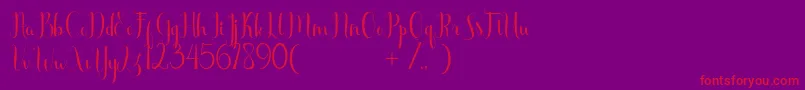 Scooter Free-Schriftart – Rote Schriften auf violettem Hintergrund