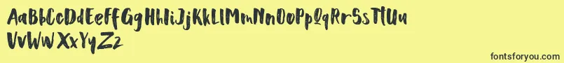 Scoothlane Sans Brush-Schriftart – Schwarze Schriften auf gelbem Hintergrund