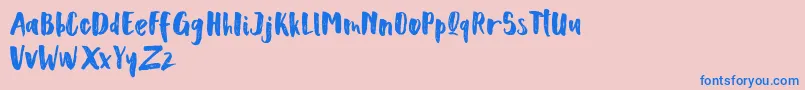 Scoothlane Sans Brush Font – Blue Fonts on Pink Background