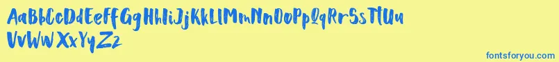 Scoothlane Sans Brush Font – Blue Fonts on Yellow Background