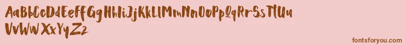 Scoothlane Sans Brush Font – Brown Fonts on Pink Background