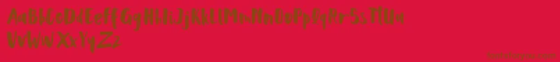 Scoothlane Sans Brush Font – Brown Fonts on Red Background