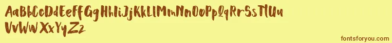 Scoothlane Sans Brush Font – Brown Fonts on Yellow Background