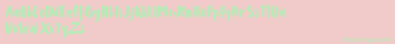Scoothlane Sans Brush Font – Green Fonts on Pink Background