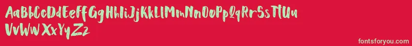 Scoothlane Sans Brush Font – Green Fonts on Red Background
