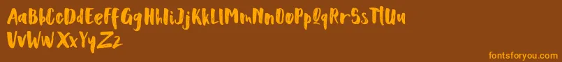 Scoothlane Sans Brush Font – Orange Fonts on Brown Background