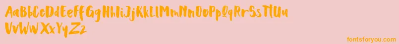 Scoothlane Sans Brush Font – Orange Fonts on Pink Background