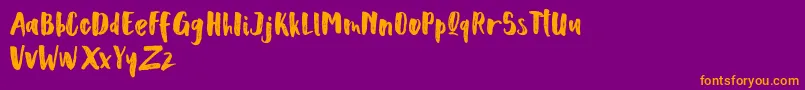 Scoothlane Sans Brush Font – Orange Fonts on Purple Background