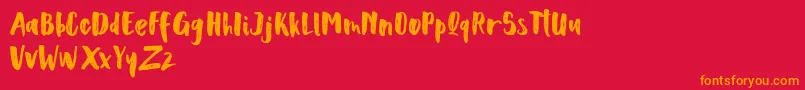 Scoothlane Sans Brush Font – Orange Fonts on Red Background
