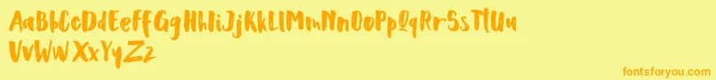 Scoothlane Sans Brush Font – Orange Fonts on Yellow Background