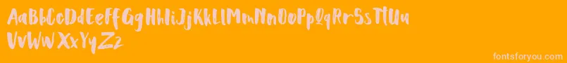 Scoothlane Sans Brush Font – Pink Fonts on Orange Background