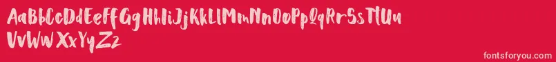 Scoothlane Sans Brush Font – Pink Fonts on Red Background