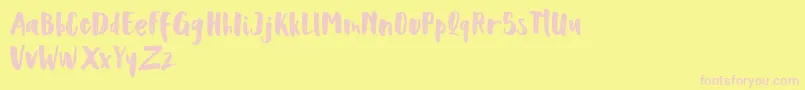 Scoothlane Sans Brush Font – Pink Fonts on Yellow Background