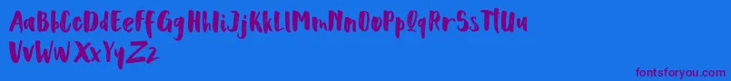 Scoothlane Sans Brush Font – Purple Fonts on Blue Background
