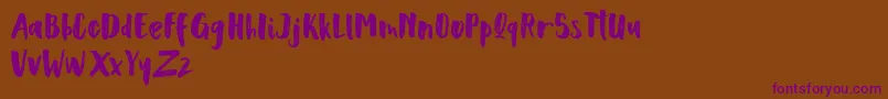 Scoothlane Sans Brush Font – Purple Fonts on Brown Background