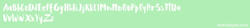 Scoothlane Sans Brush Font – White Fonts on Green Background