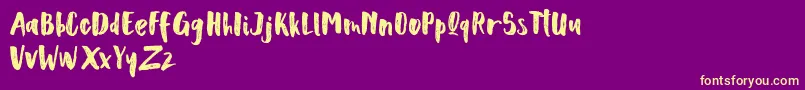 Scoothlane Sans Brush Font – Yellow Fonts on Purple Background