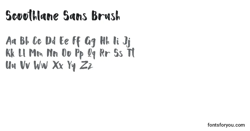 A fonte Scoothlane Sans Brush (139785) – alfabeto, números, caracteres especiais
