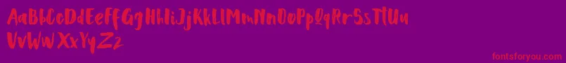 フォントScoothlane Sans Brush – 紫の背景に赤い文字