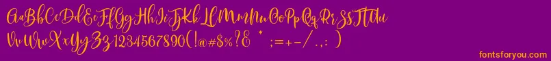 Scoothlane Script Demo Version Font – Orange Fonts on Purple Background