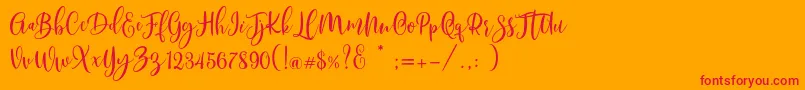 フォントScoothlane Script Demo Version – オレンジの背景に赤い文字