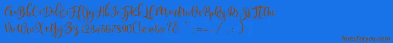 Scoothlane Script Demo Version-Schriftart – Braune Schriften auf blauem Hintergrund