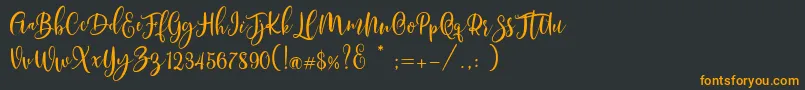 Scoothlane Script Demo Version-fontti – oranssit fontit mustalla taustalla