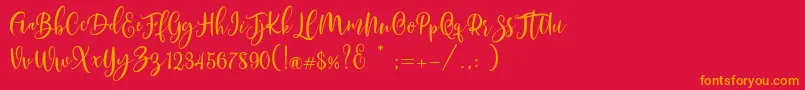 Scoothlane Script Demo Version Font – Orange Fonts on Red Background