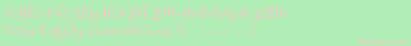 Fonte Scoothlane Script Demo Version – fontes rosa em um fundo verde