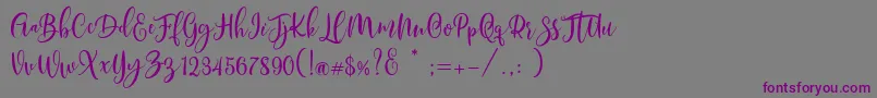 Scoothlane Script Demo Version-fontti – violetit fontit harmaalla taustalla