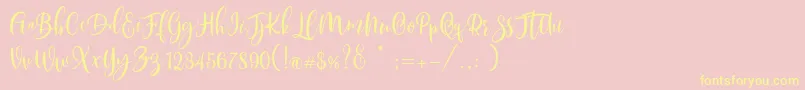 Weitere Informationen zur Scoothlane Script Demo Version-Schriftart Scoothlane Script Demo Version-Schriftart – Gelbe Schriften auf rosa Hintergrund