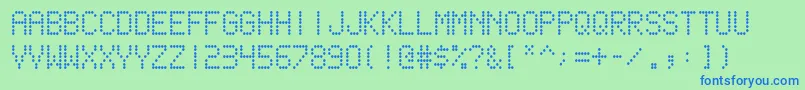Fonte scoreboard – fontes azuis em um fundo verde