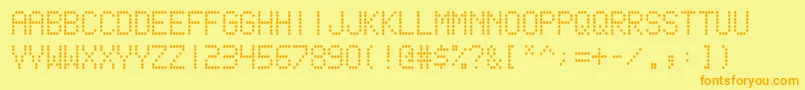 scoreboard Font – Orange Fonts on Yellow Background