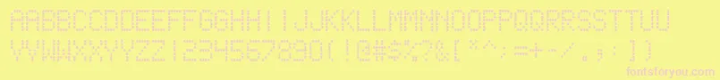 scoreboard-Schriftart – Rosa Schriften auf gelbem Hintergrund