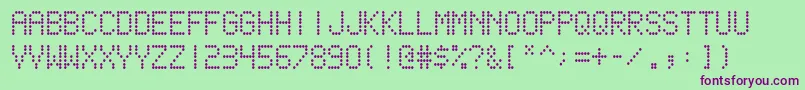 scoreboard-fontti – violetit fontit vihreällä taustalla