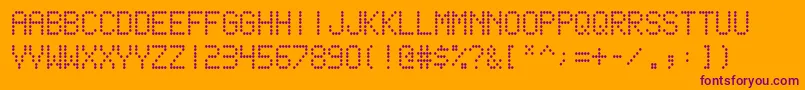 scoreboard Font – Purple Fonts on Orange Background