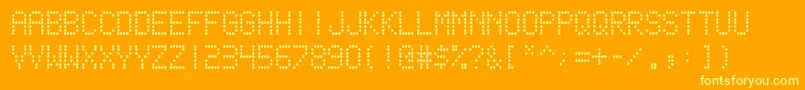 Fonte scoreboard – fontes amarelas em um fundo laranja