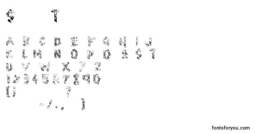 Schriftart Scotch Taped – Alphabet, Zahlen, spezielle Symbole