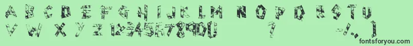 Scotch Taped Font – Black Fonts on Green Background