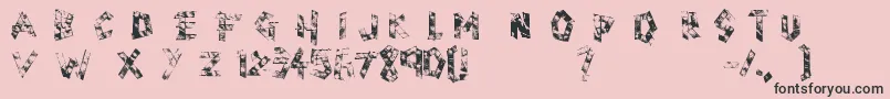 Scotch Taped Font – Black Fonts on Pink Background