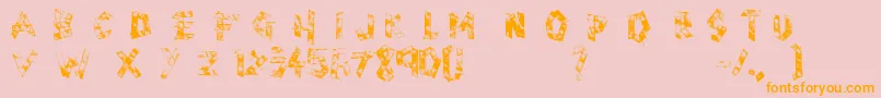 Scotch Taped Font – Orange Fonts on Pink Background