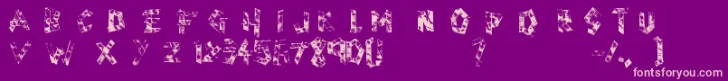 Scotch Taped Font – Pink Fonts on Purple Background