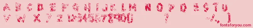 Scotch Taped Font – Red Fonts on Pink Background