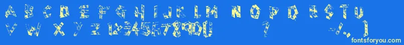 Scotch Taped Font – Yellow Fonts on Blue Background