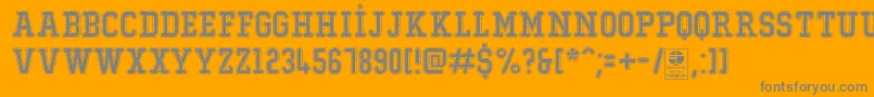 TypoCollegeDustyDemo Font – Gray Fonts on Orange Background