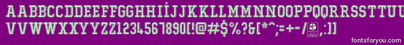 TypoCollegeDustyDemo Font – Green Fonts on Purple Background