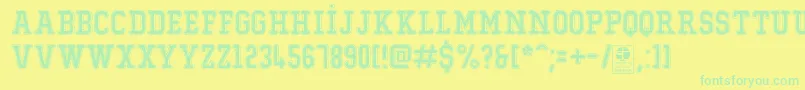 フォントTypoCollegeDustyDemo – 黄色い背景に緑の文字